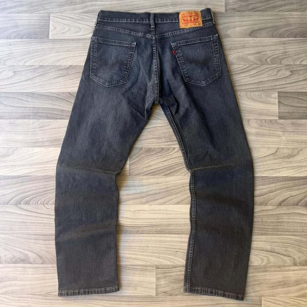 Levi's 505 Regular Fit Jeans W33 L32 Black Denim